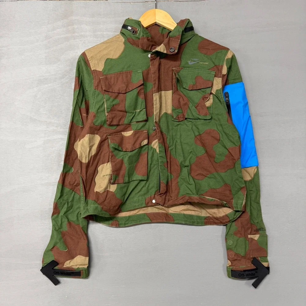 Nike x Off-White Camo Jacket Green Keep Back CK5623-385 Women's Large - Picture 2 of 8